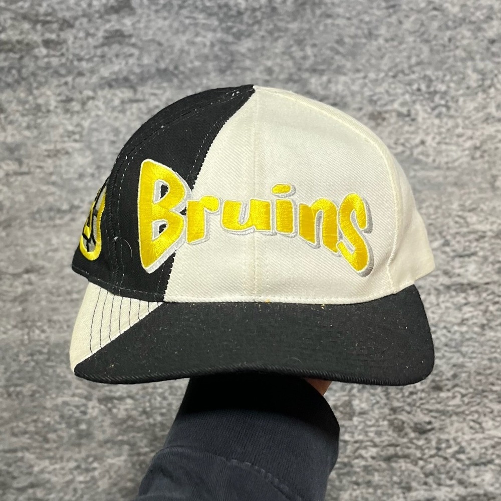 Vintage 90s Boston Bruins Hat Snap Back Mens‎ Adjustable Embroidered NHL AJD Cap